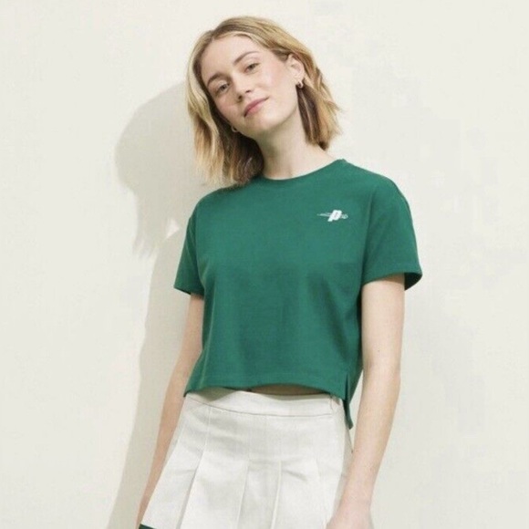 NWT Prince Pickleball Women's Green Short Sleeve Cropped Shirt Size Small - Picture 2 of 8